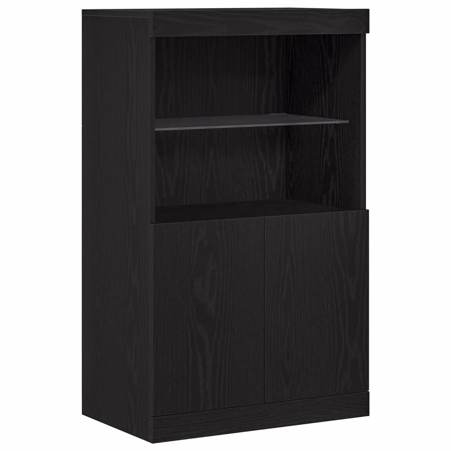 Berkfield Home Modern Black Oak Sideboard with Integrated LED Lighting W: 60 cm, D: 37 cm, H: 100 cm – 2