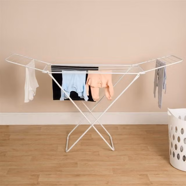 OHS Foldable Stainless Steel Drying Rack, White