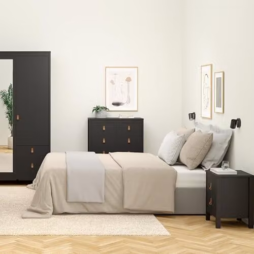 Furniture To Go Barcelona 2-Drawer Bedside Table in Black and Brown – 3