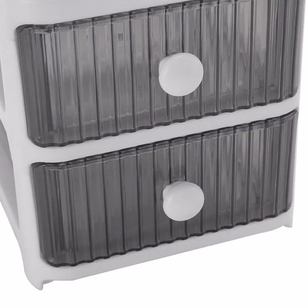 EONLION 4 Tier Plastic Desktop Organiser Storage Unit, White, W: 50 cm, D: 50 cm, H: 50 cm – 5