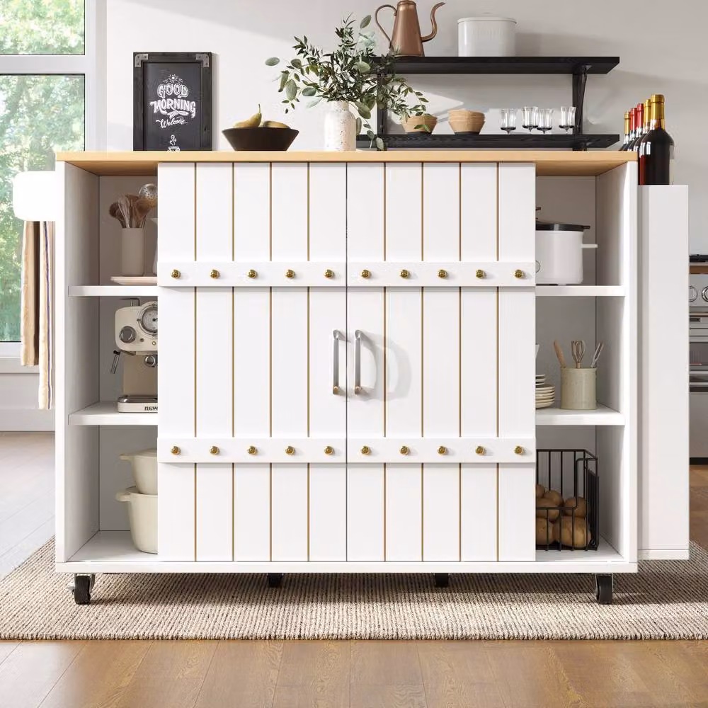 ModernLuxe Kitchen Cabinet with Door and 3 Drawers, White, H 90.0 x W 46.75 x D 42.0 cm – 2