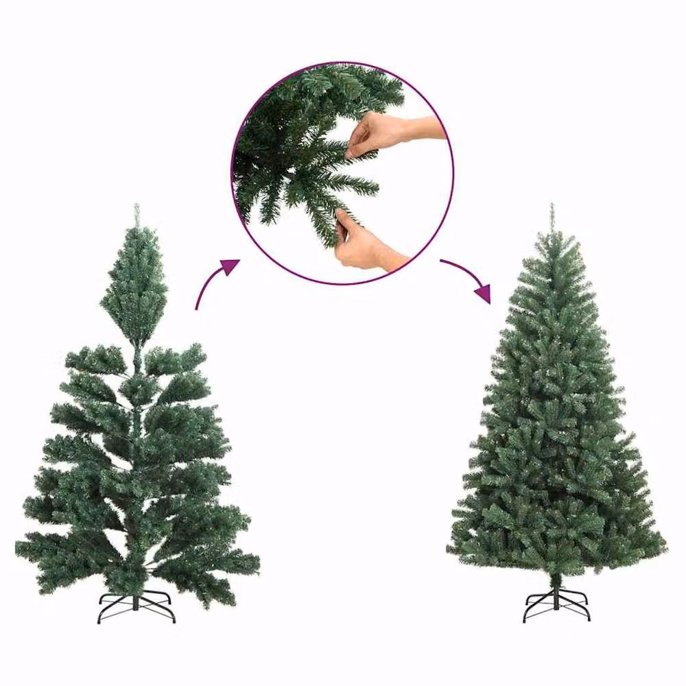 Berkfield Home Green PVC Christmas Tree with 300 LEDs and Stand, Height: 180 cm – 5