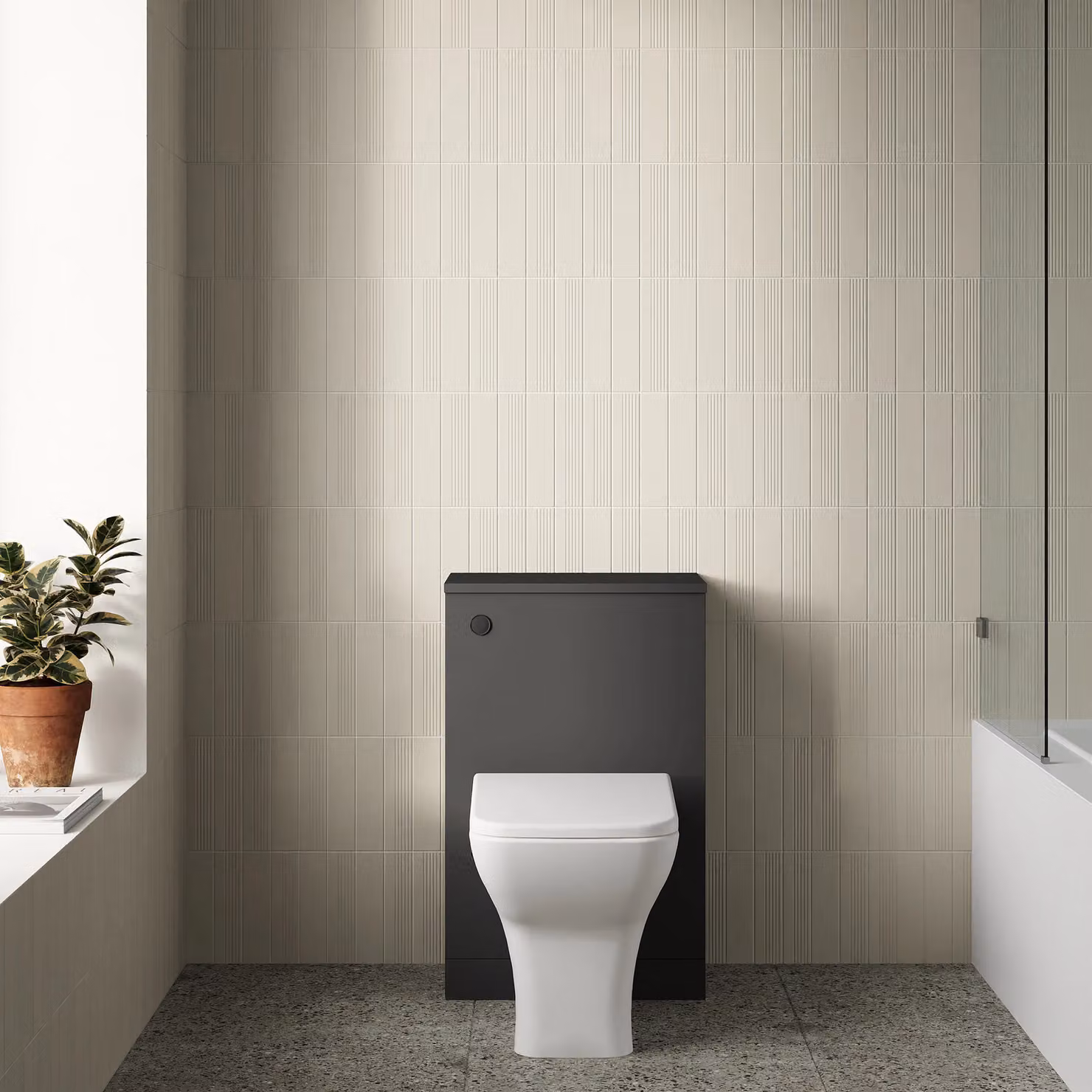 Banyetti Venti Wall Mounted WC Toilet Unit in Matt Black – 2