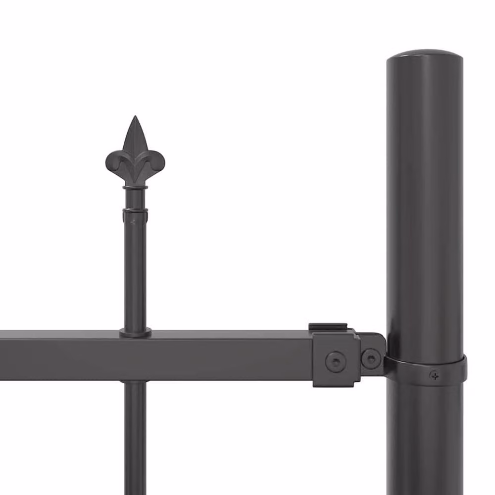 Berkfield Steel Garden Fence with Hoop Top in Dark Grey, H 170 cm x W 200 cm – 3