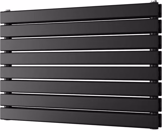 UK Radiators Typhoon Axis Black Horizontal Designer Double Panel Steel Radiator W: 80 cm, H: 54.4 cm