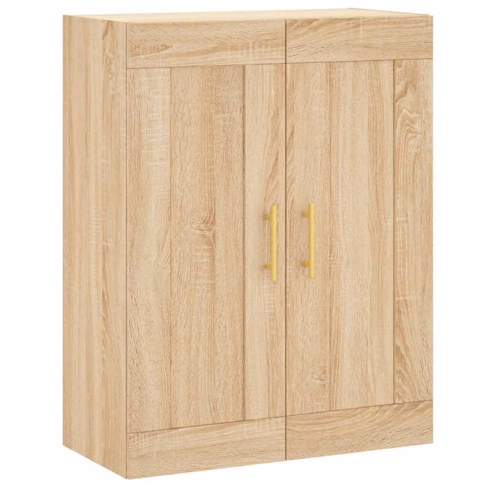 Berkfield Home Wall Mounted Cabinets, 2 Piece Set in Sonoma Oak and Beige, W/D/H: 90.0 x 34.0 x 69.5 cm – 2