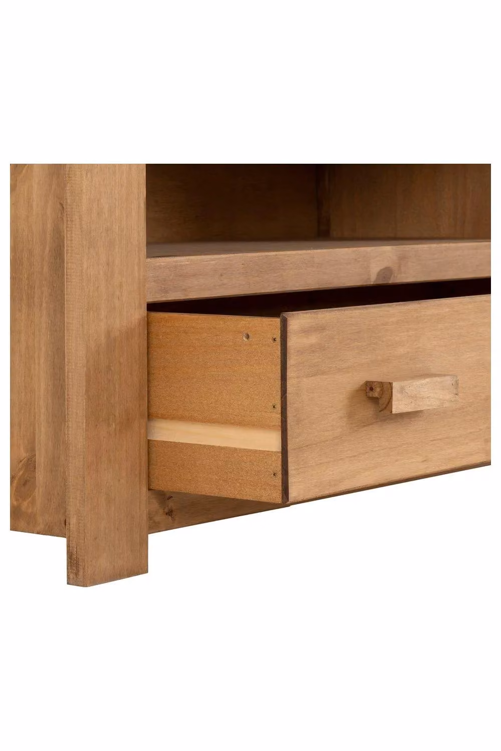 Seconique Tortilla Rustic Waxed Pine Flat Screen TV Unit in Brown, W/D/H: 107 x 44.5 x 52 cm – 3