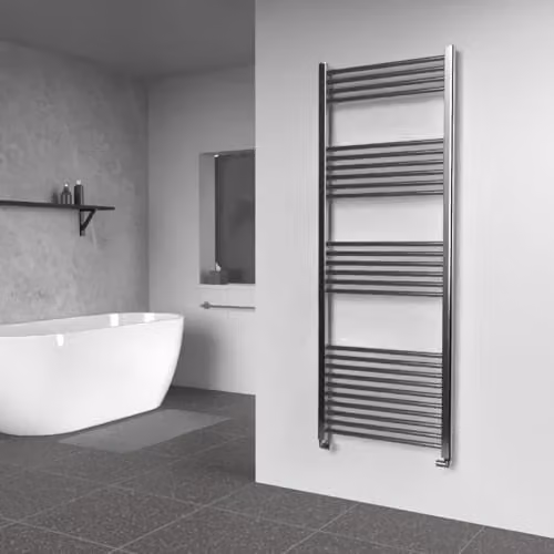 Lux Heat Chrome Ladder Towel Radiator, Silver, H x W: 160 x 60 cm