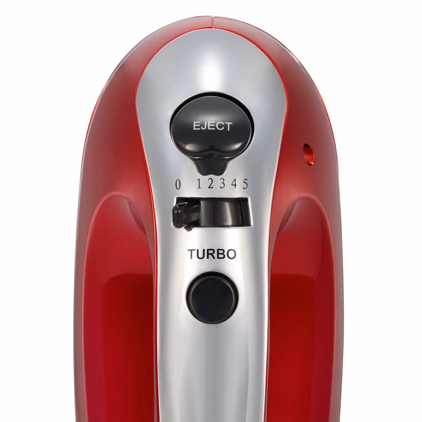 VonShef 300W Electric Hand Mixer in Red and Silver with 5 Speeds and Stainless Steel Attachments – 8