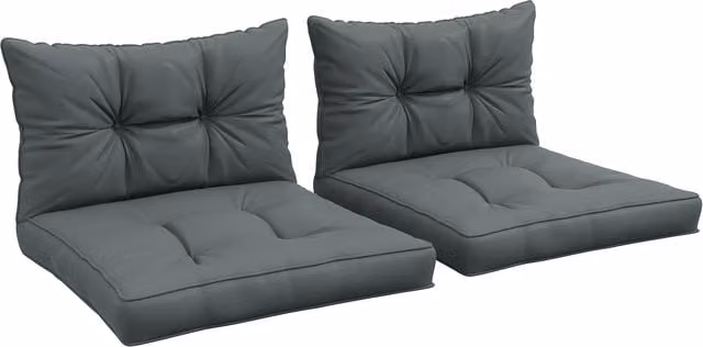 Outsunny Replacement Outdoor Cushion Set with 2 Seat and 2 Back Cushions, Light Grey