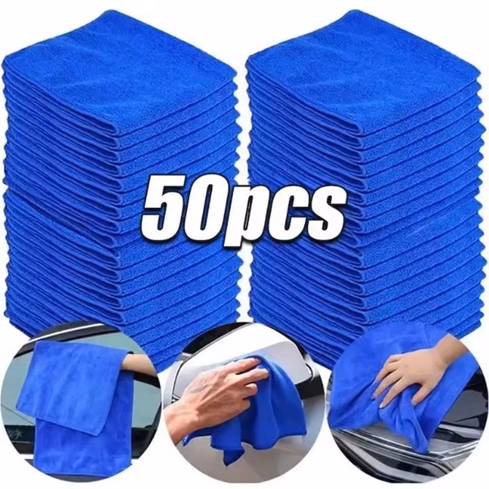 FLAVORA Large Blue Microfibre Car Cleaning Cloth, 0.6m2 – 2