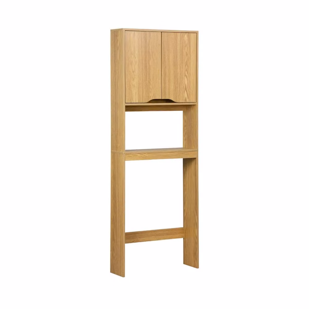 Sweekeek Vintage Wooden Bathroom Toilet Cabinet in Light Brown – 2