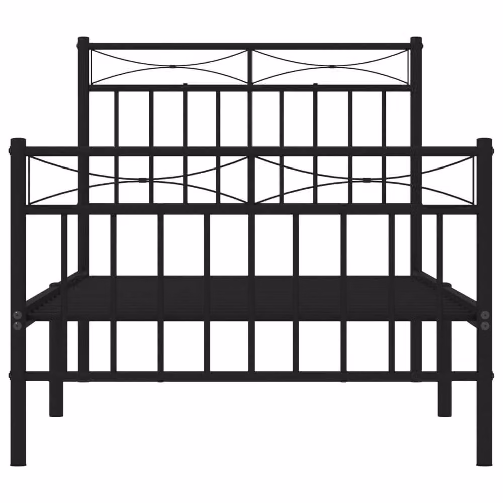Berkfield Home Metal Bed Frame with Headboard and Footboard in Black, W/D/H: 90 x 200 cm – 3