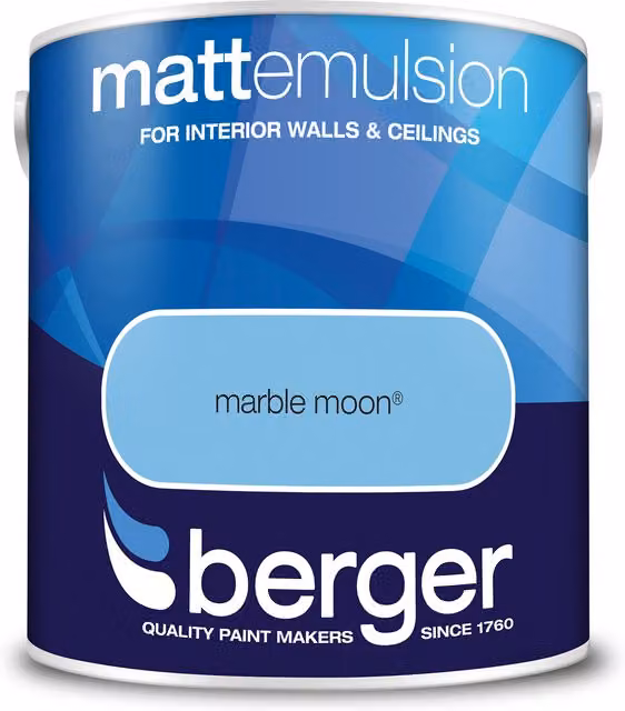 Berger Matt Emulsion Dispersion in Marble Moon White and Blue