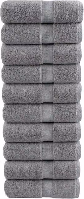 Berkfield Home SOLUND Premium Cotton Terry Guest Towels, Grey, 10 Pack, W: 30 cm, H: 50 cm, 600gsm – 1