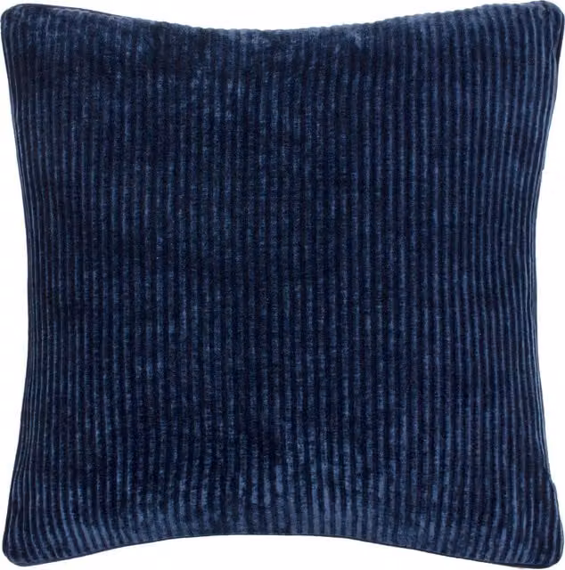Make it a Home Garda Corduroy Piped Square Cushion in Navy Blue with Feather and Polyester Filling