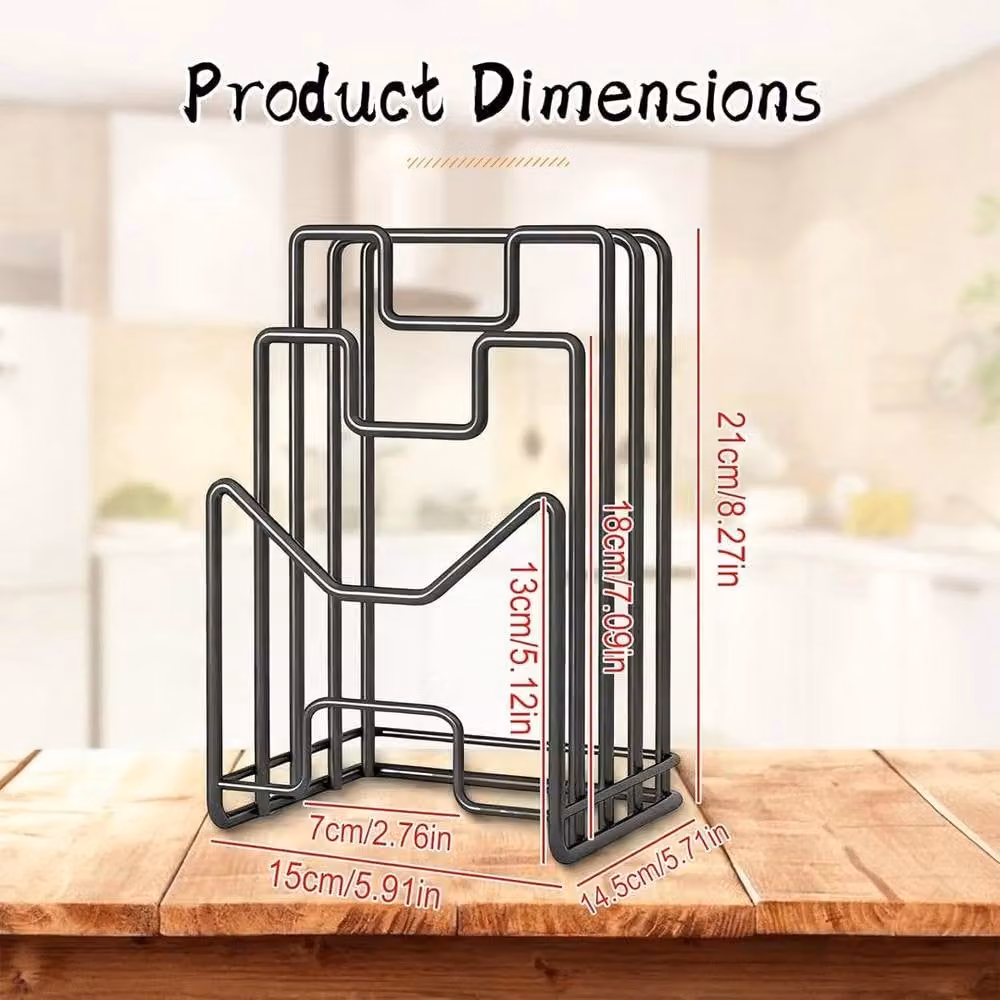FORGEVIO Black Metal Freestanding Chopping Board Holder Rack – 2