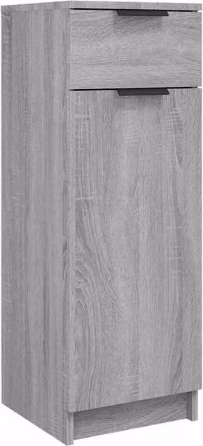 Berkfield Home Grey Sonoma Wall Mounted Bathroom Cabinet with Internal Drawers and Shelves, W/D/H: 32 x 34 x 90 cm – 1