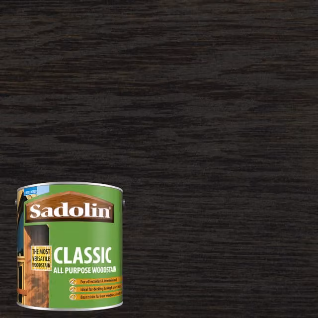 Sadolin Classic All Purpose Opaque Matt Woodstain, Black, 1 l