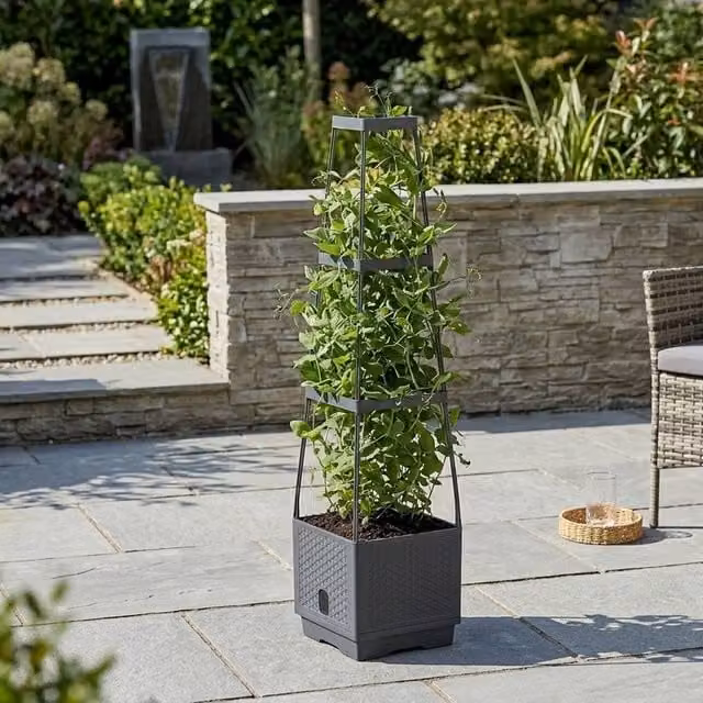 Garden Greatness Parterres Self Watering Planter Pot in Grey and Multicolour