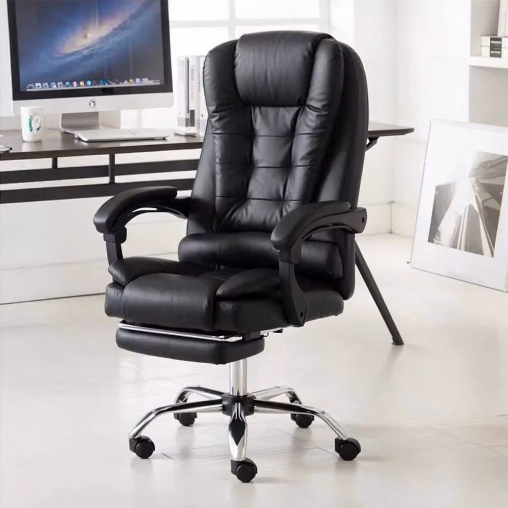 NESTLUNE 8-Point Massage Gaming Chair in Black with Swivel Function and Armrests – 3