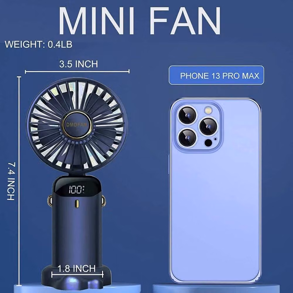NESTLUNE Blue USB Rechargeable Mini Hand-held Fan – 4