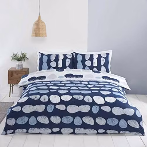 Rapport Home Truro Reversible Microfibre Duvet Cover and Pillowcase Set, Blue, Duvet Cover: 200 x 200 cm, Pillowcase: 50 x 75 cm