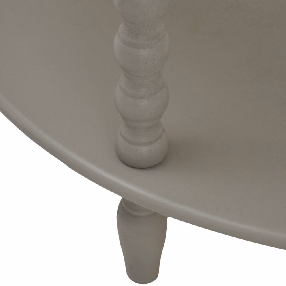Wyld Haus Thuy Grey Half Moon 3 Tier Ceramic Console Table – 3