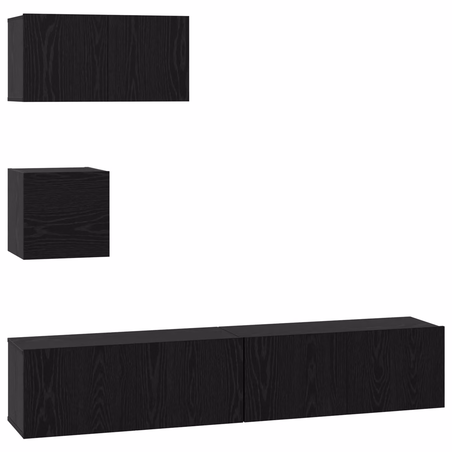 Berkfield Home 4-Piece Modern Wall Mounted TV Unit Set in Black Oak, W/D/H: 80 x 30 x 30 cm – 2