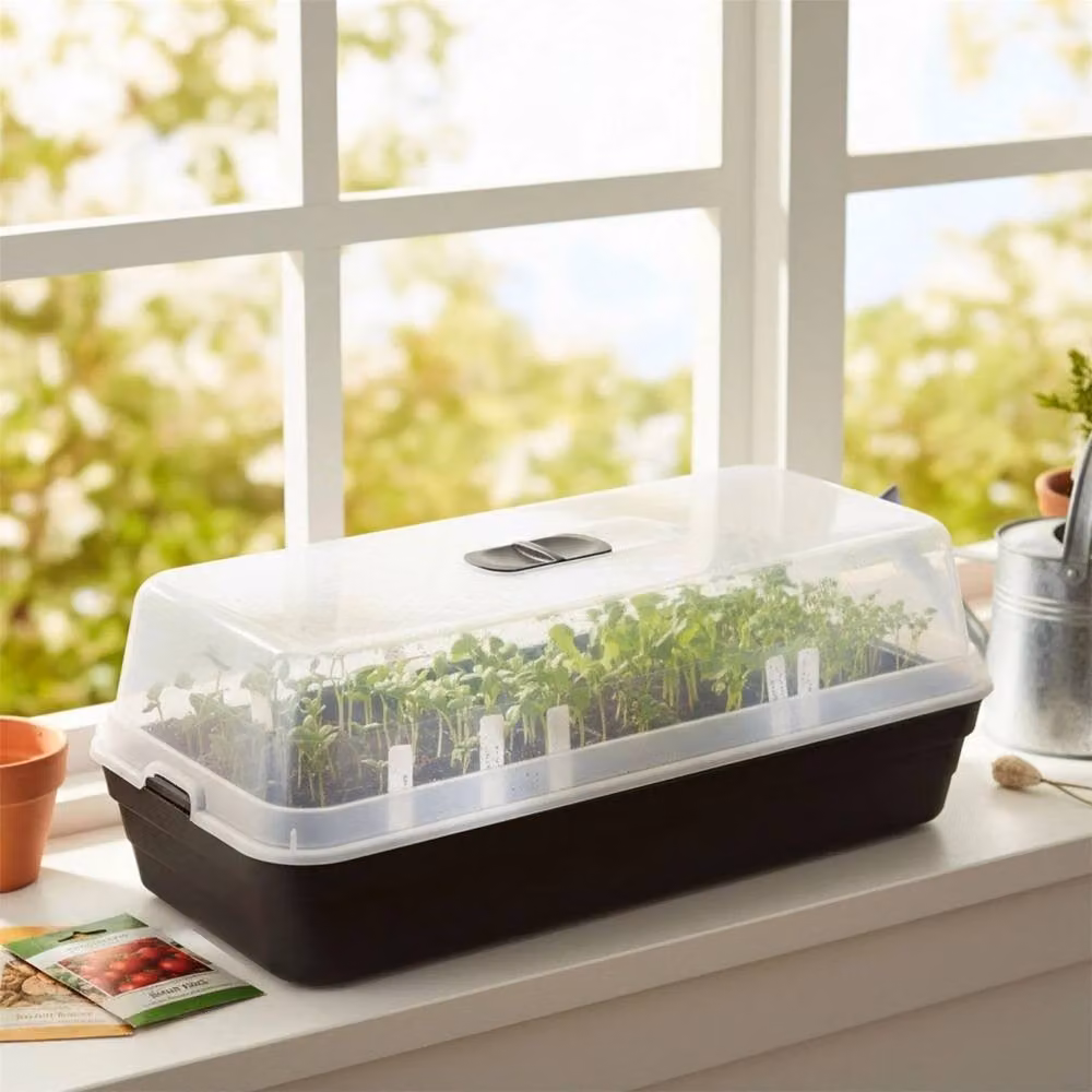 FLAVORA Black Seed Starter Tray and Plant Propagator Planter – 2
