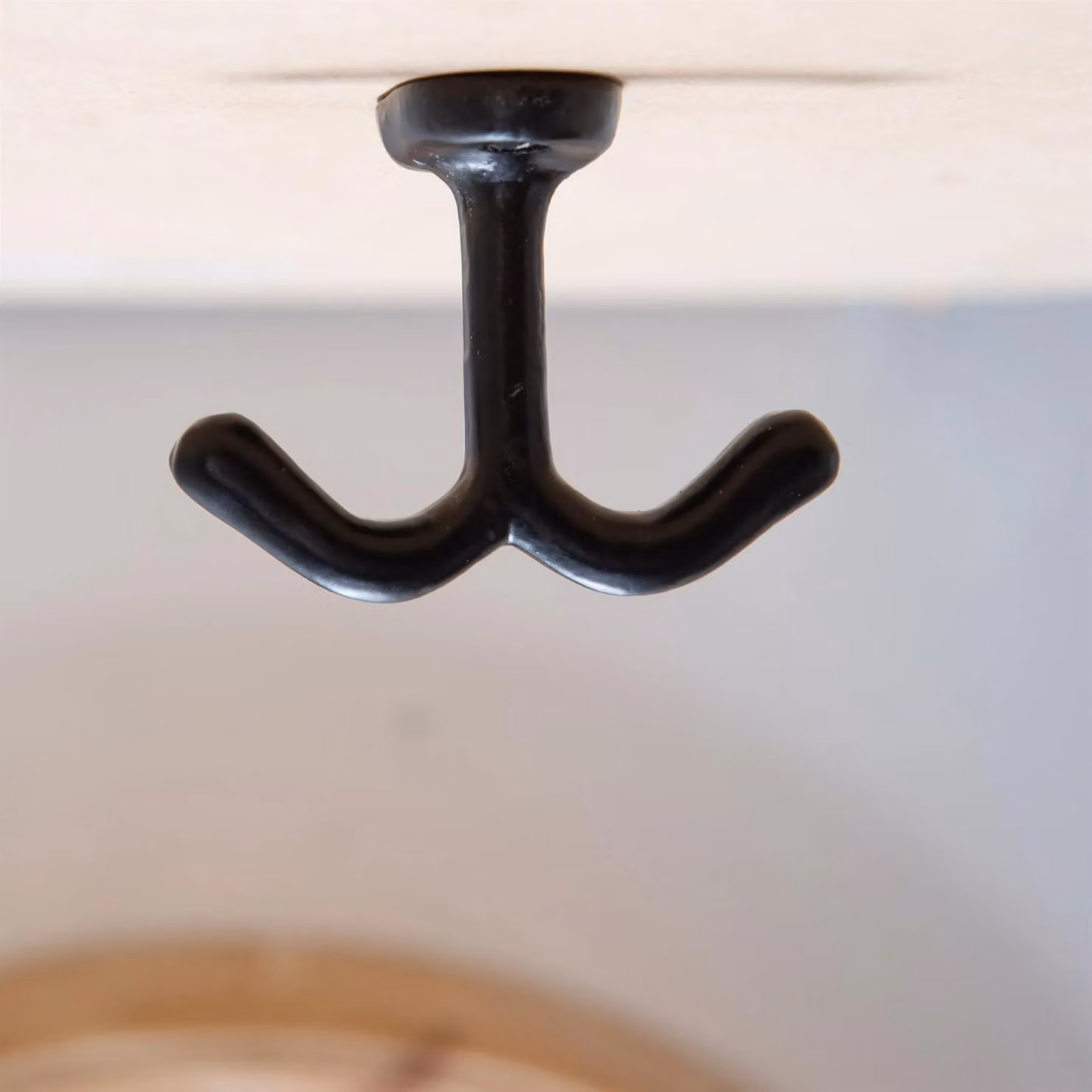 Hammer and Tongs Matt Black Iron Double Ceiling Hook, W: 80 mm, H: 60 mm – 4