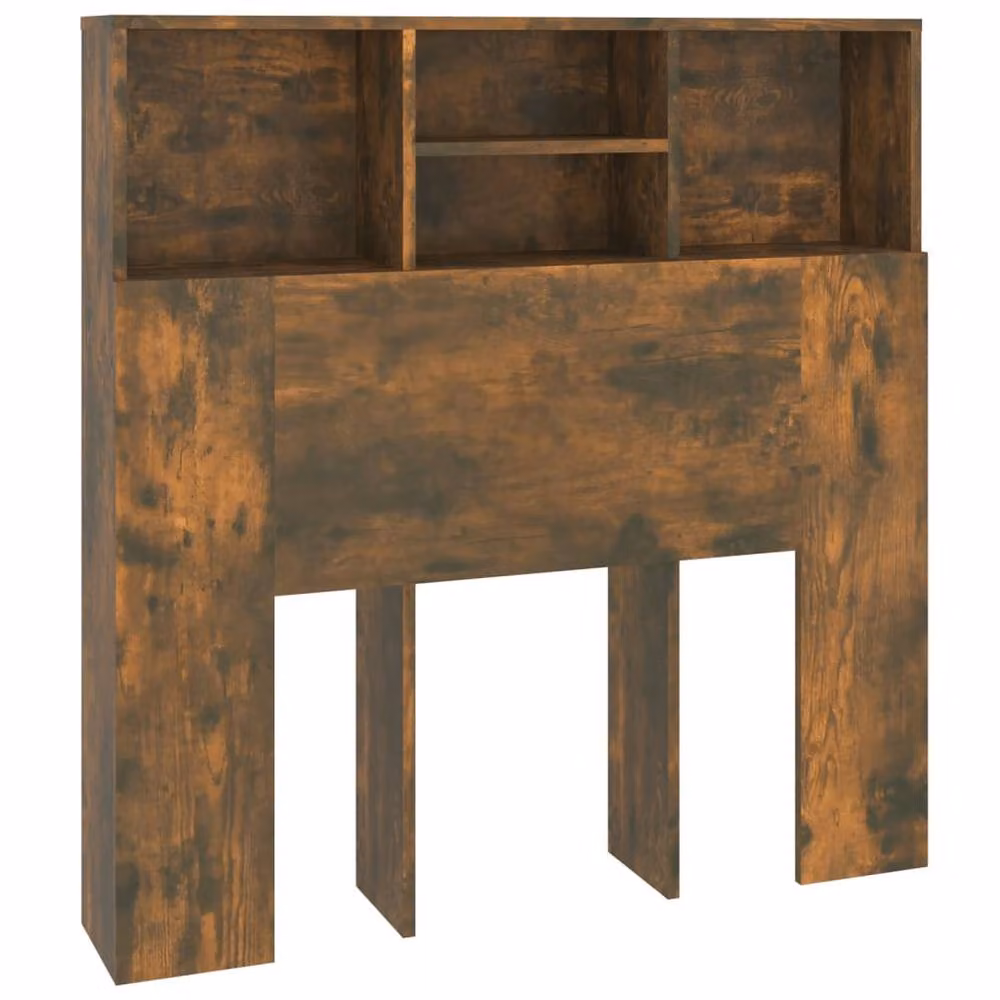Berkfield Home Modern Headboard Cabinet in Smoked Oak Brown, W/D/H: 100 x 19 x 103.5 cm – 2