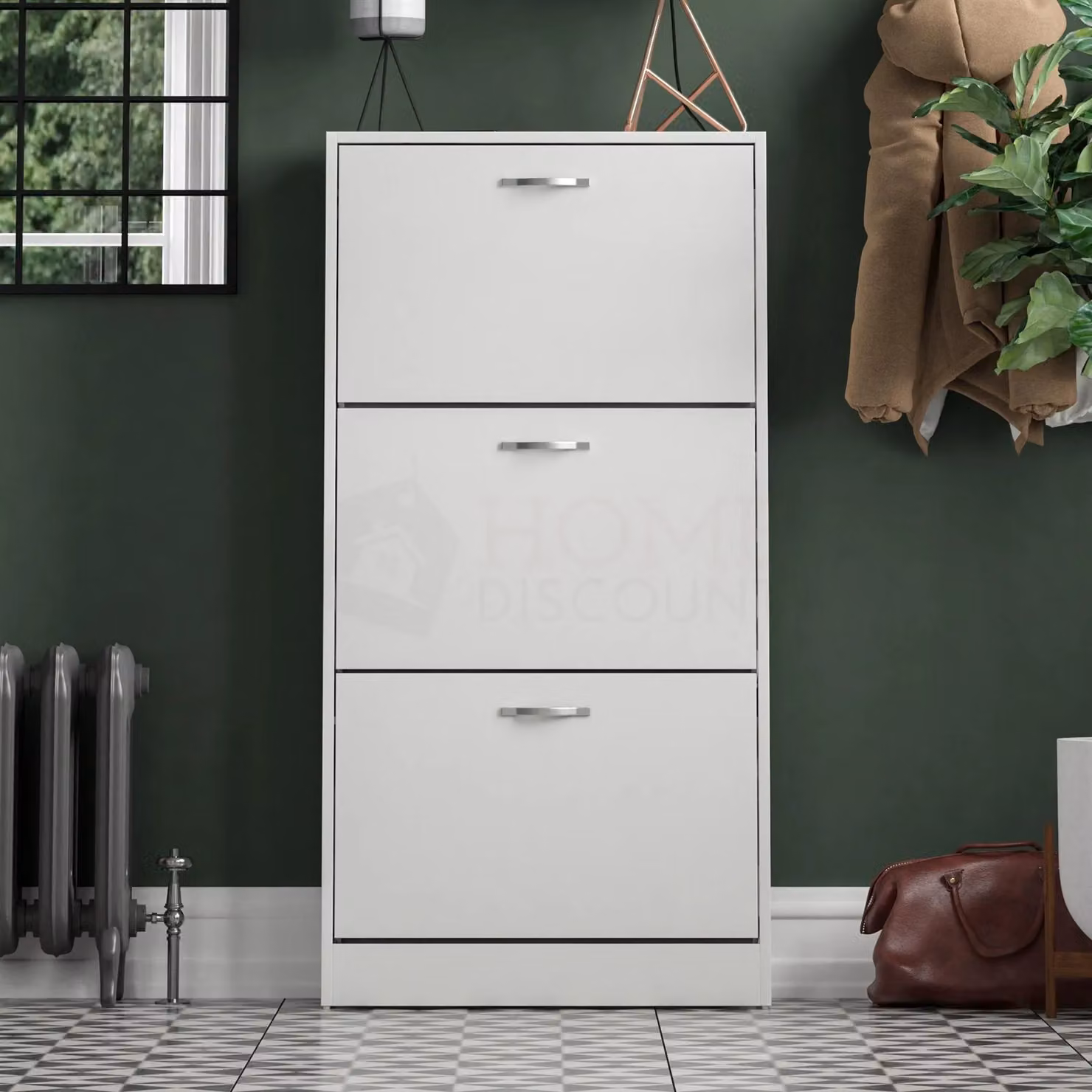 Vida Designs 3 Drawer Shoe Storage Cabinet Organizer in White – 3
