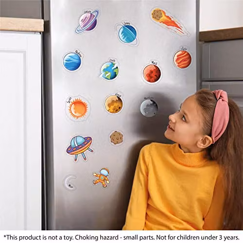 WALPLUS Dinosaurs and Solar System Window Stickers, Removable and Reusable Multicolour Double-Sided Glass Clings for Kids Rooms and Classrooms – 4
