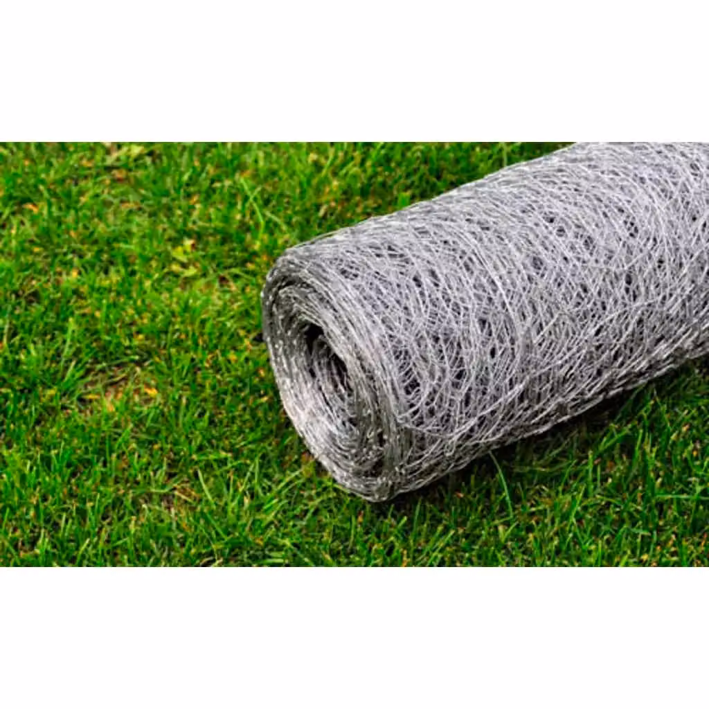 Berkfield Home Galvanised Steel Chicken Wire Mesh Fence, Silver, 25 x 0.75 m – 3
