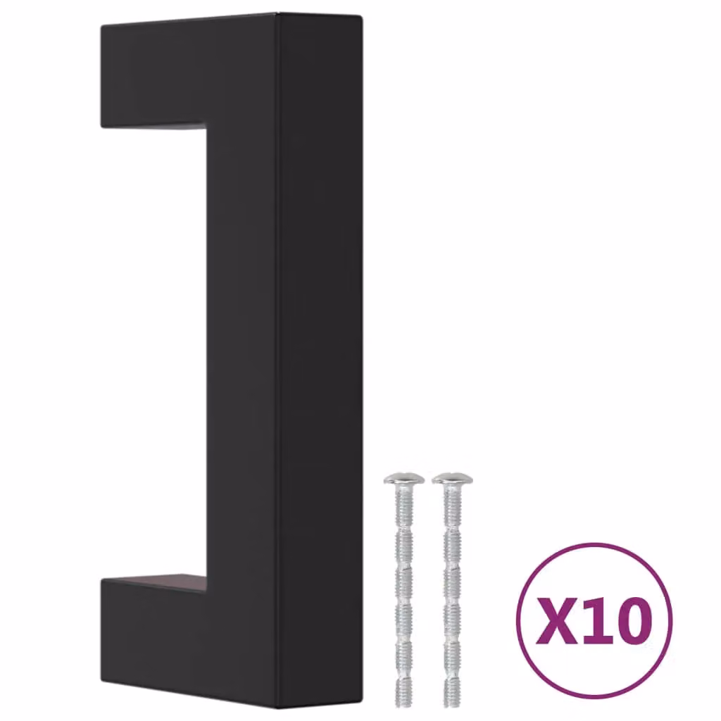 Berkfield Home Black Stainless Steel Bar Cabinet Handles, 10 Pack, 64 mm – 2