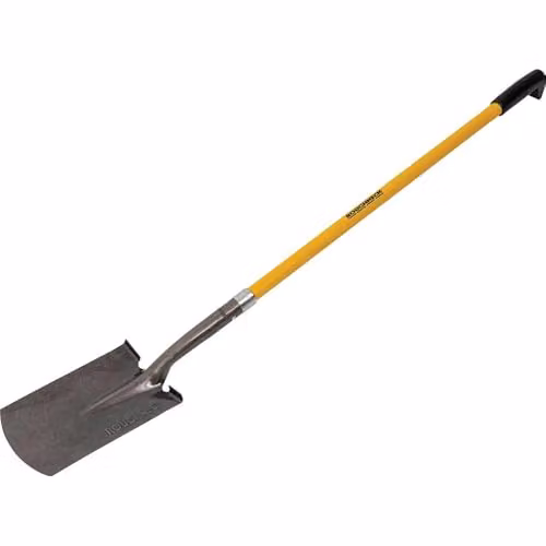 Roughneck Heavy Duty Digging Spade with Long Fibreglass and Steel Handle in Yellow