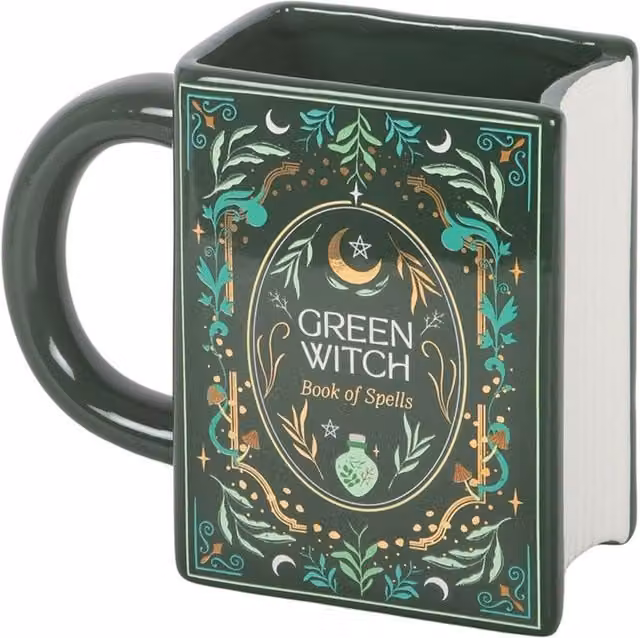 Something Different Wholesale Green Witch Book Shaped Ceramic Mug, 450ml, Green – 4