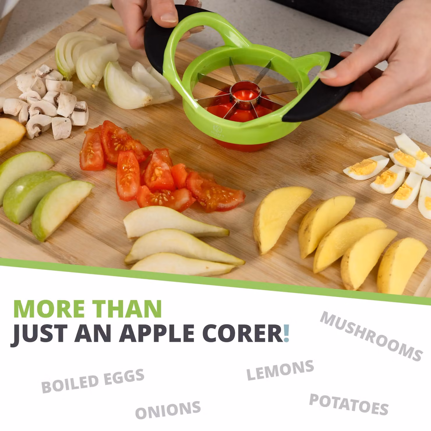 Oliver's Kitchen Round Apple Corer and Slicer in Green – 4