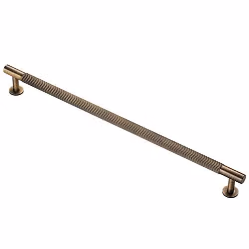 Loops Lined Bar Door Pull Handle in Antique Brass, W: 37 cm, D: 1.3 cm, H: 3.7 cm