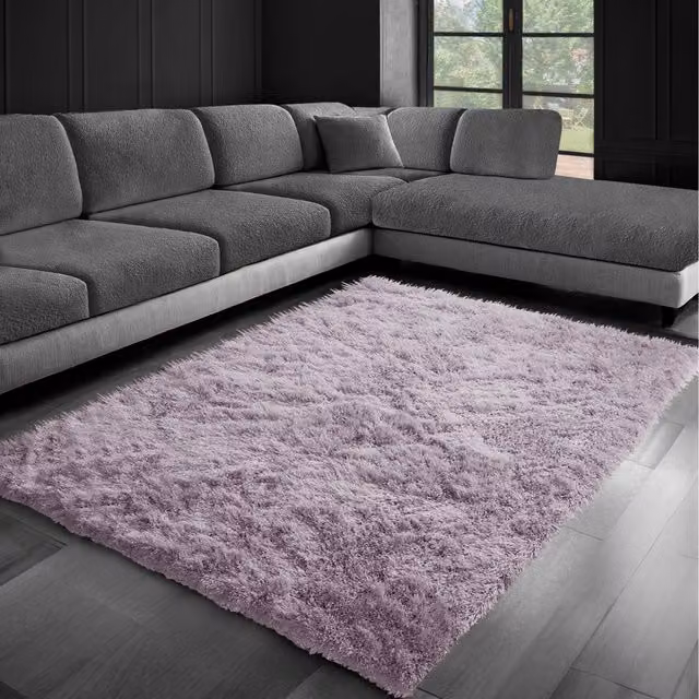 Homerepublic Thick Soft Shaggy High Pile Dream Area Rug in Purple/Pink, W/D/H: 110 x 60 x 4 cm