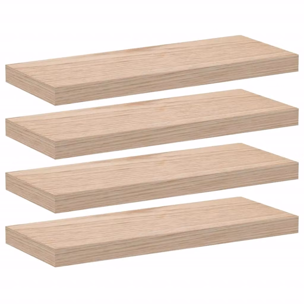 Berkfield Home Floating Shelves, 4 Piece Brown Engineered Wood Set, W: 60 cm, D: 23.5 cm, H: 4 cm – 2