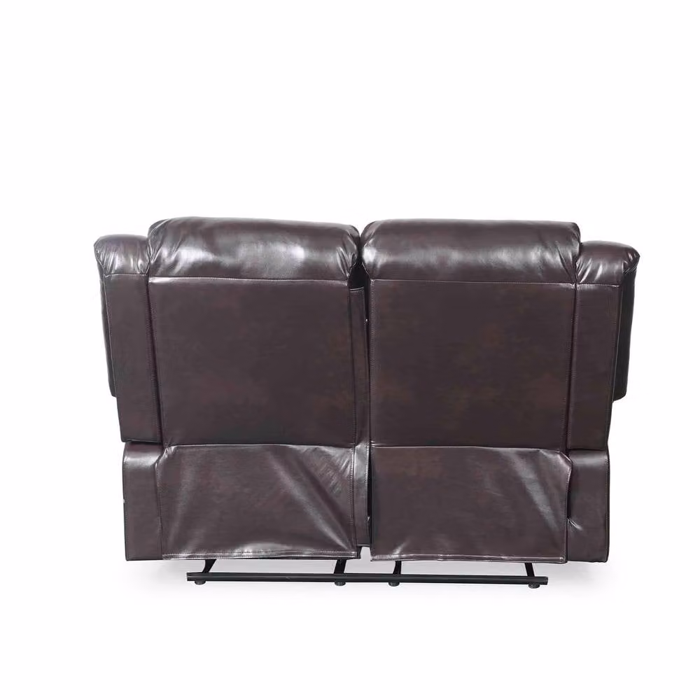 Furnishings For Less UK Cortland 2 Seater Manual Reclining Sofa in Brown Synthetic Leather – 2