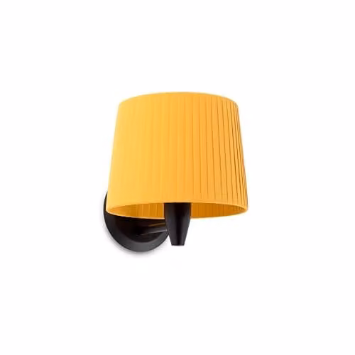 Netlighting Samba Wall Light with Yellow Fabric Shade and Black Metal Base, E27, W/D/H: 21.5 x 21.5 x 16 cm – 1
