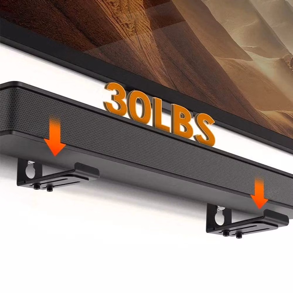 FLAVORA Soundbar Wall Mount Bracket in Black, W: 1000 cm, H: 52 cm – 5