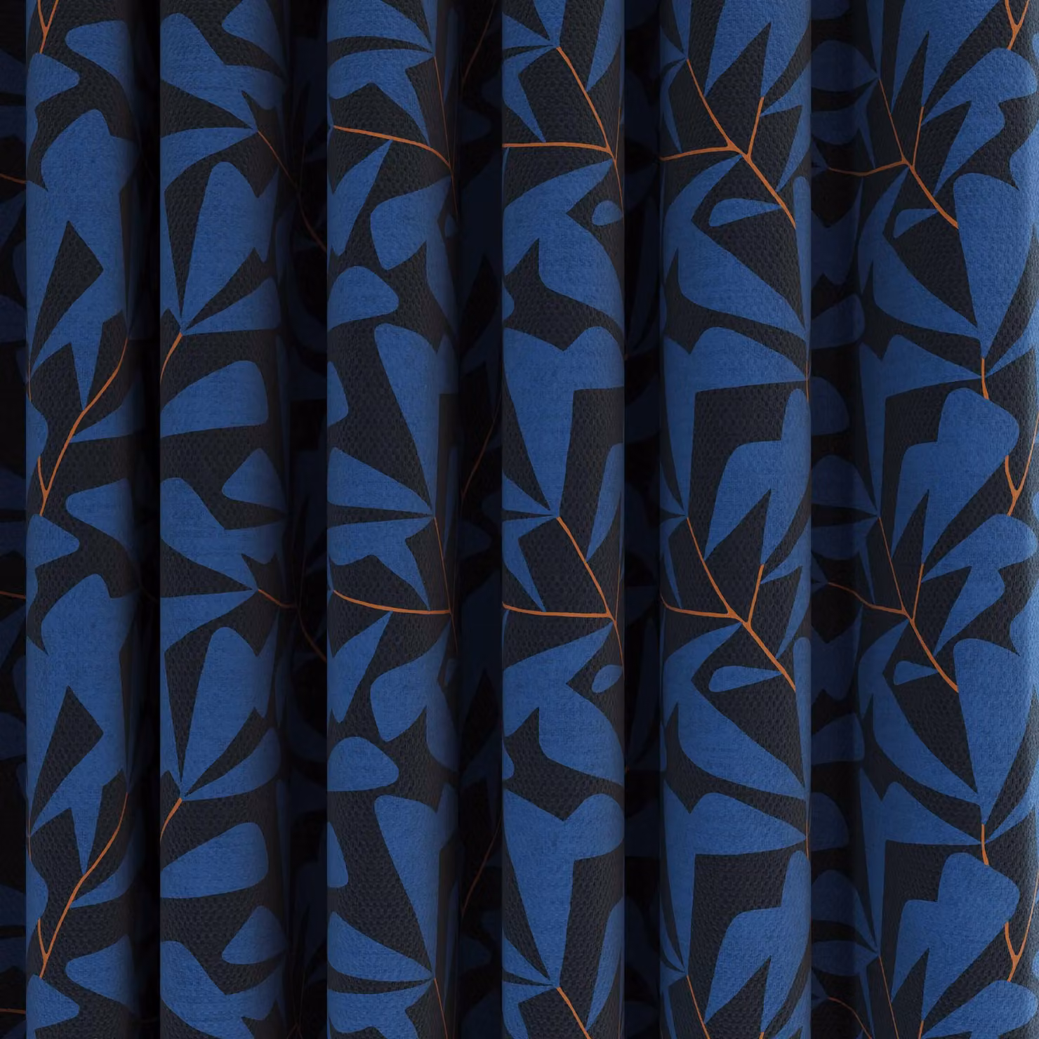 Helena Springfield Simply Scandi Leni Lined Floral Curtains, Blue, W: 228.6 cm, H: 182.88 cm – 2
