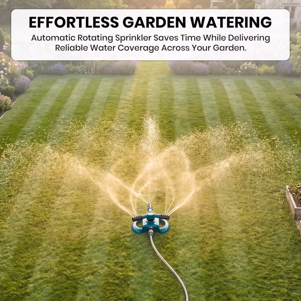KORVIXA Green Automatic Garden Sprinkler for Circular Lawn Irrigation – 3