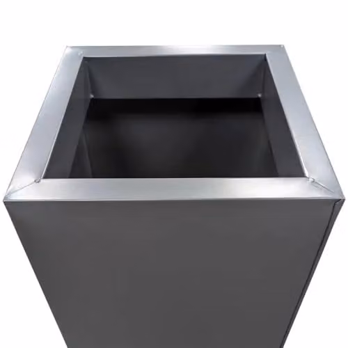 Tulipy Galvanised Steel Tall Square Planter, Matte Grey, W: 32 cm, D: 32 cm, H: 75 cm – 5