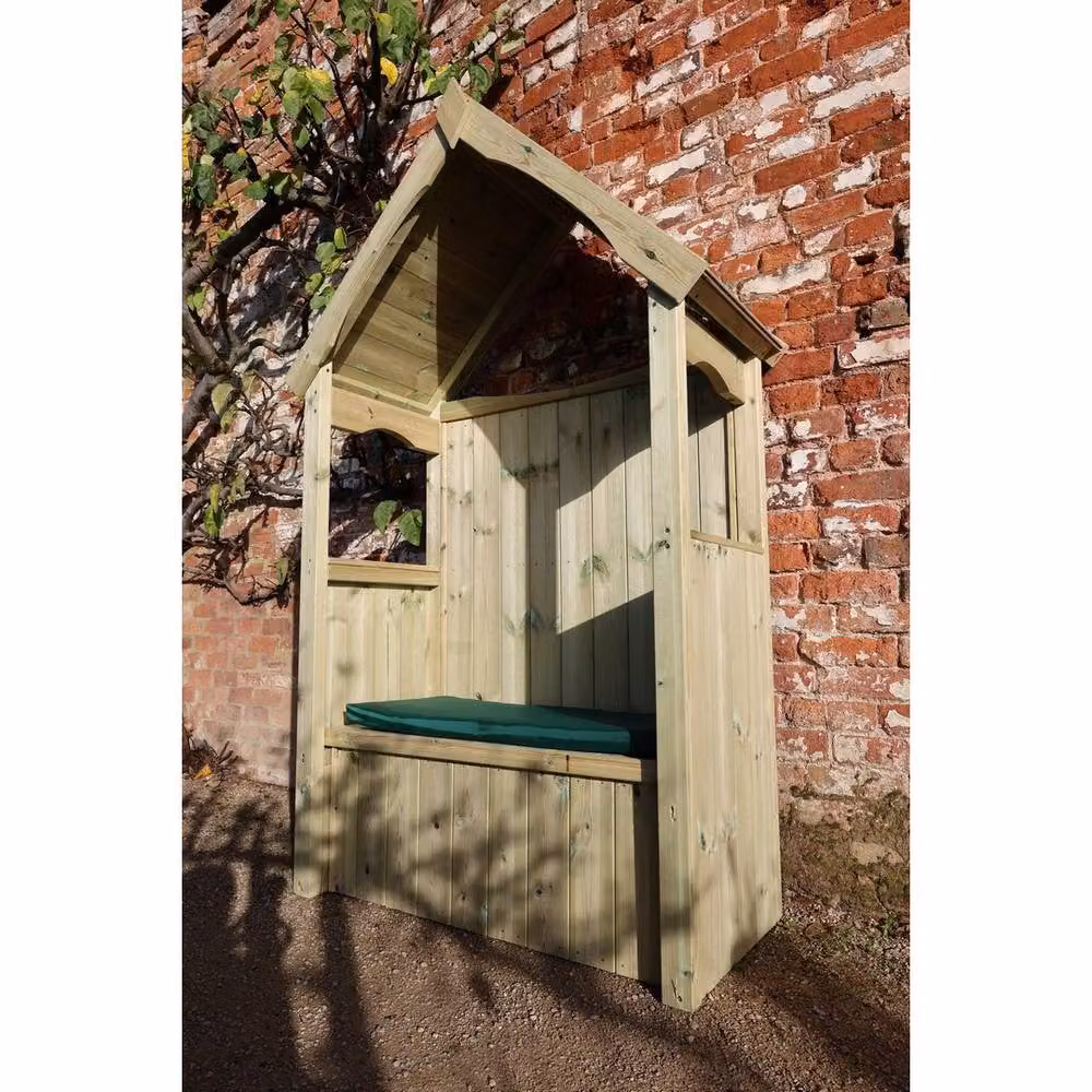Churnet Valley Garden Furniture Ltd Willow 2 Seat Storage Arbour in Beige, W: 130 cm, D: 60 cm, H: 211 cm – 2