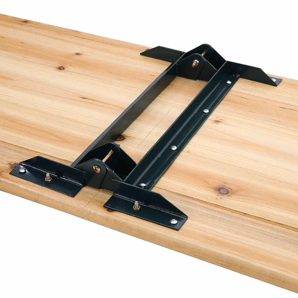 Ventryn Rustic Brown Pine Wood Beer Garden Trestle Table, W: 217 cm, D: 49 cm – 2
